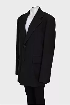 Single-breasted oversized wool jacket