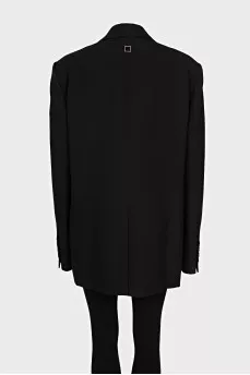 Single-breasted oversized wool jacket