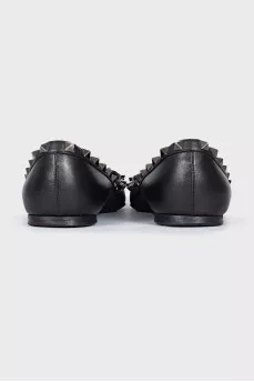 Шкіряні балетки з металевим декором
