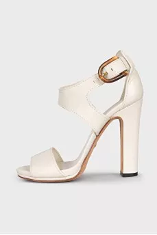 White leather sandals