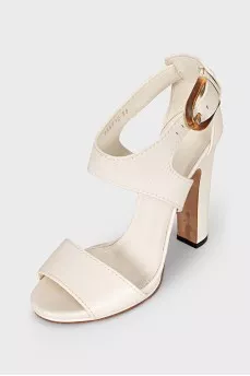 White leather sandals