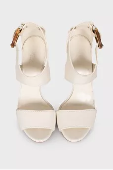 White leather sandals