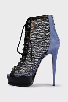 High heel shoes with mesh upper