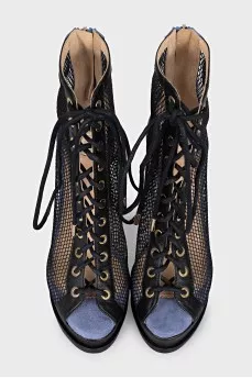 High heel shoes with mesh upper