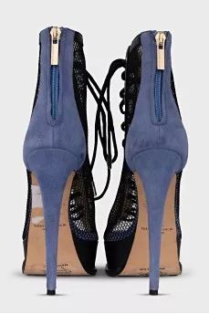 High heel shoes with mesh upper