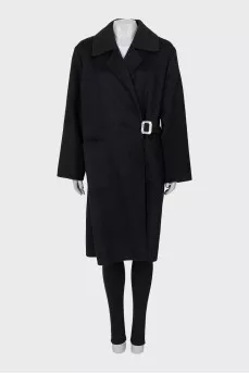 Black cashmere coat