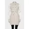 Fitted button-down trench coat