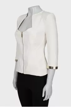Fitted jacket with zipper