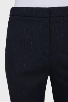 Cropped trousers with shiny stripes