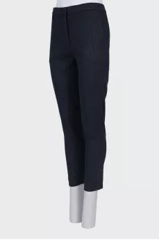 Cropped trousers with shiny stripes
