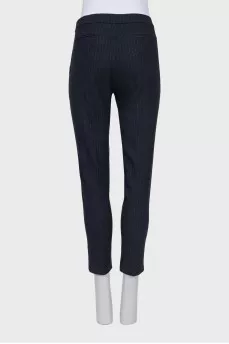 Cropped trousers with shiny stripes