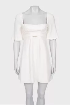 White dress with square neckline
