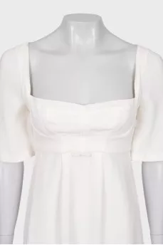 White dress with square neckline