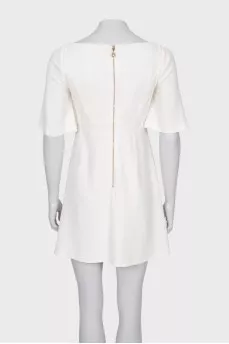 White dress with square neckline