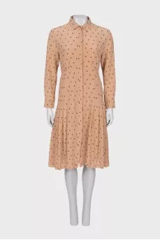 Fitted dress with a small print