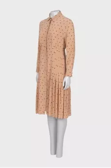 Fitted dress with a small print