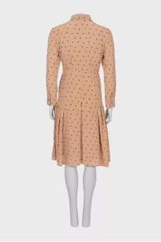 Fitted dress with a small print