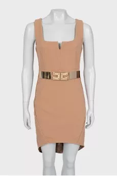 Beige dress with golden decor