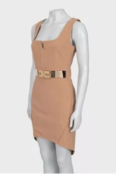 Beige dress with golden decor