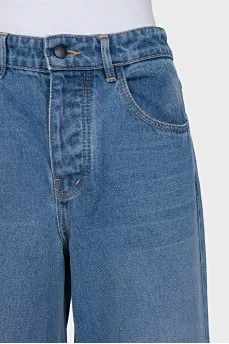 Wide leg distressed jeans