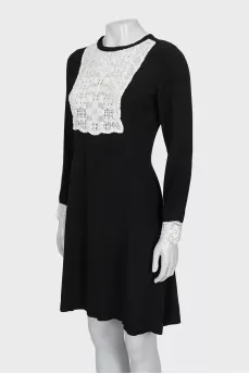 Black dress with lace insert