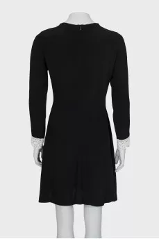 Black dress with lace insert