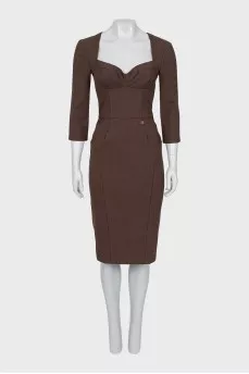 Brown sheath dress