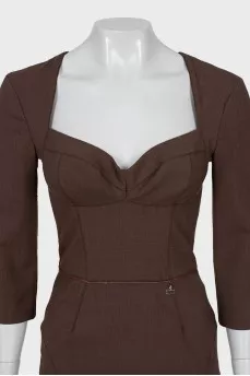 Brown sheath dress