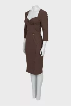 Brown sheath dress