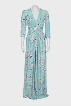 Blue dress with floral print