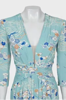 Blue dress with floral print