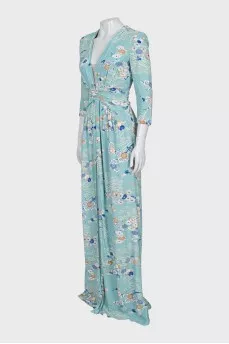 Blue dress with floral print