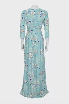 Blue dress with floral print