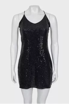 Sparkly backless mini dress