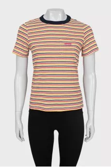 Striped T-shirt with patch pocket