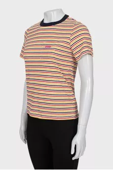 Striped T-shirt with patch pocket