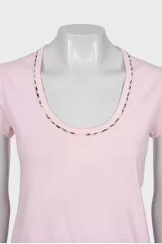 Pink T-shirt with ties