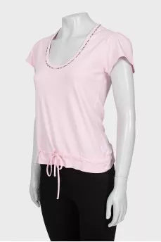 Pink T-shirt with ties