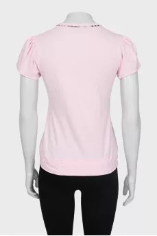 Pink T-shirt with ties