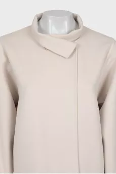 Loose fit wool coat with buttons