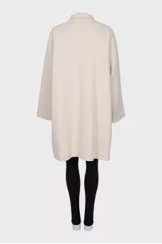 Loose fit wool coat with buttons