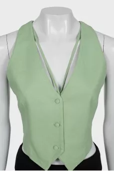 Open back button vest