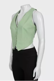 Open back button vest