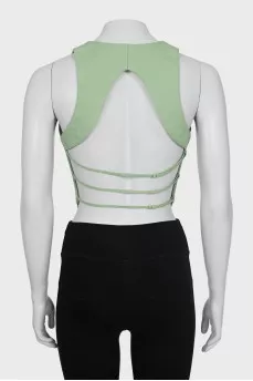 Open back button vest