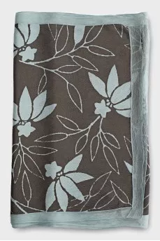 Scarf with floral print trim