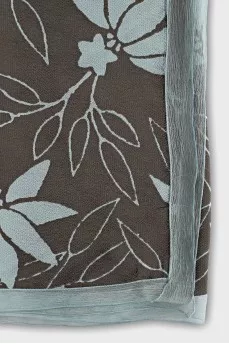 Scarf with floral print trim