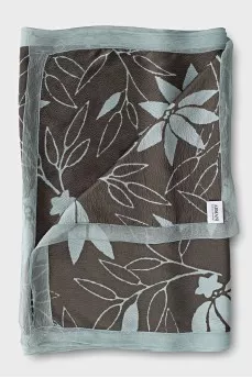 Scarf with floral print trim