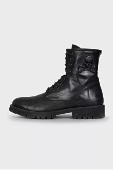 Men's leather zippered boots