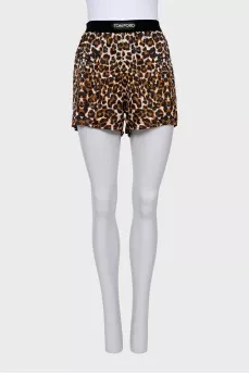 Animal Print Silk Shorts