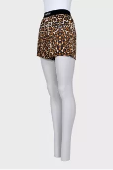 Animal Print Silk Shorts